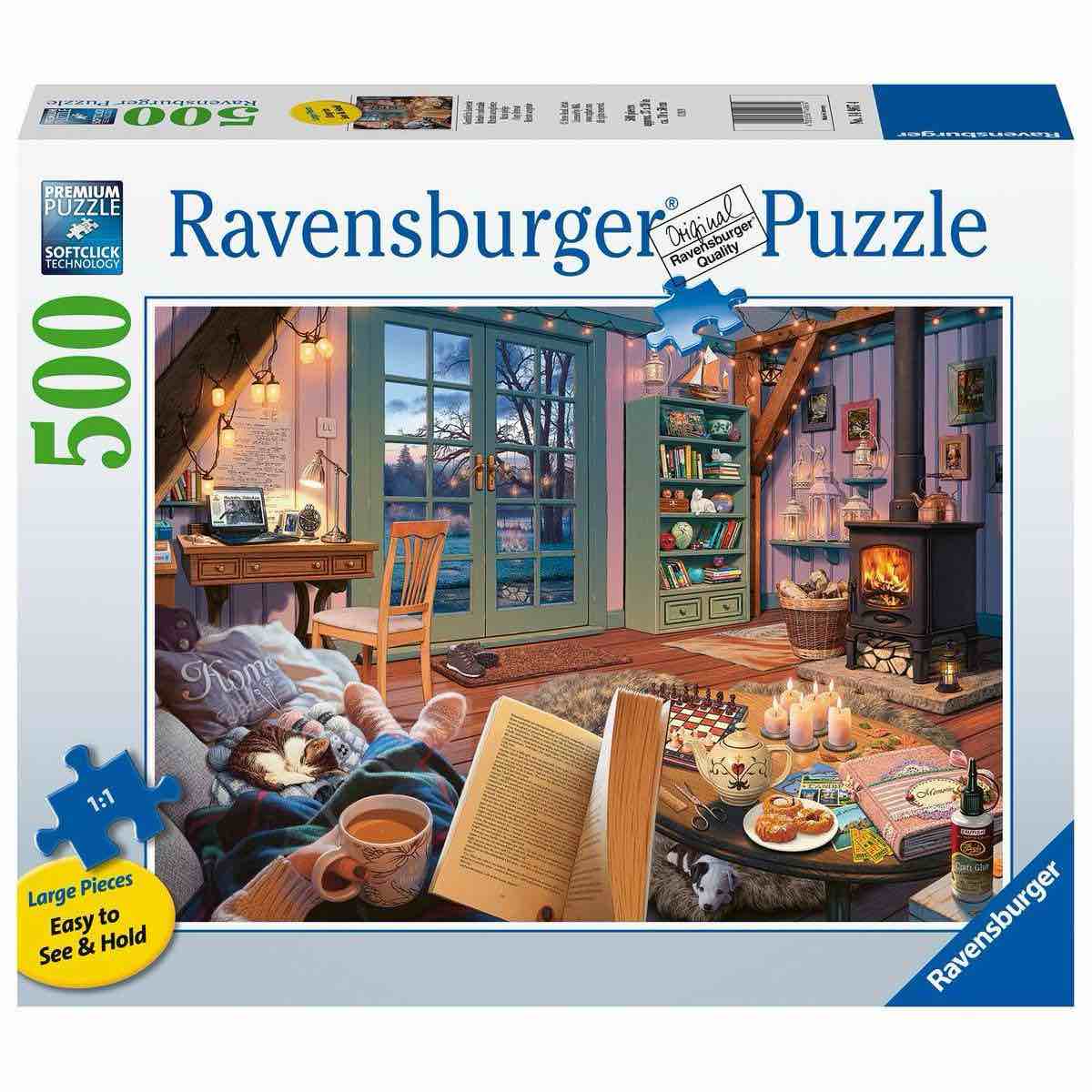Ravensburger Cozy Retreat Large Format Jigsaw Puzzle - 500pc: Americana Cardboard Puzzle for Creative Thinking