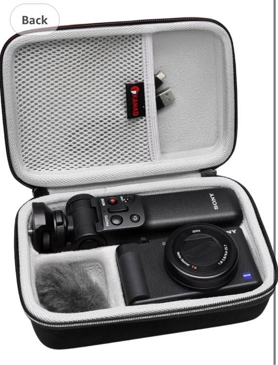 XANAD Travel Case for Sony ZV-1F / ZV-1 / ZV-1 II with Vlogger Accessory Kit Tripod (GP-VPT2 BT) and Microphone,Mesh Pocket for USB Cables Charger(Grey)