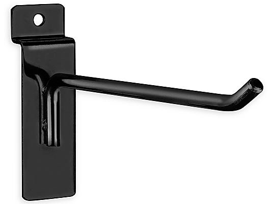 Peg Hooks for Slatwall - 6", Black, Box of 25