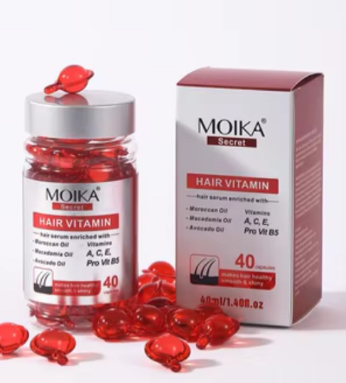 MOIKAHot Sale Private Label Organic Hair Treatment Capsule Serum Hair Care Smooth Vitamin Hair Oil Capsules