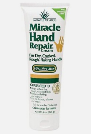Miracle of Aloes Miracle Hand Repair Cream 8 oz Healing Aloe Vera Lotion for Dry, Cracked Hands with 60% Ultra Aloe Gel - Moisturizes, Softens, and Repairs - Non-Greasy, Lightly Scented