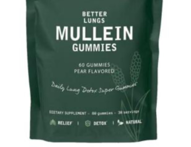Mullein Gummies 60 Gummies Pear Flavor Dietary Supplement Daily Lung Ddot Super Gummies