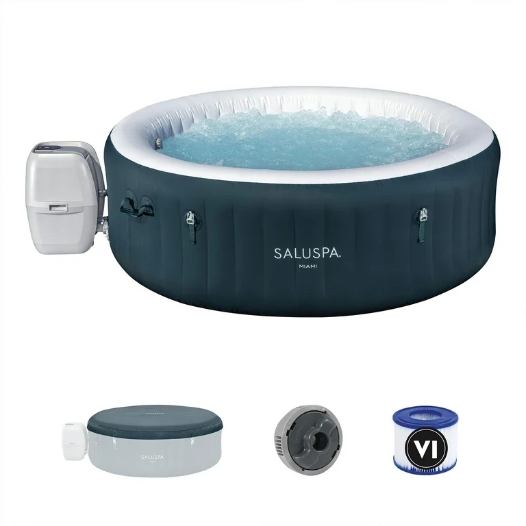 Bestway SaluSpa Miami AirJet Inflatable Hot Tub with EnergySense Cover