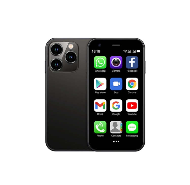 XS15 3G Mini Smartphone 3.0 Inch WiFi GPS Quad Core Android 8.1 Cell Phones Slim Body HD Camera Dual Sim Compatible with Google Play Cute Palm Smartphone 2GB RAM 16GB ROM China Mobile (Black)