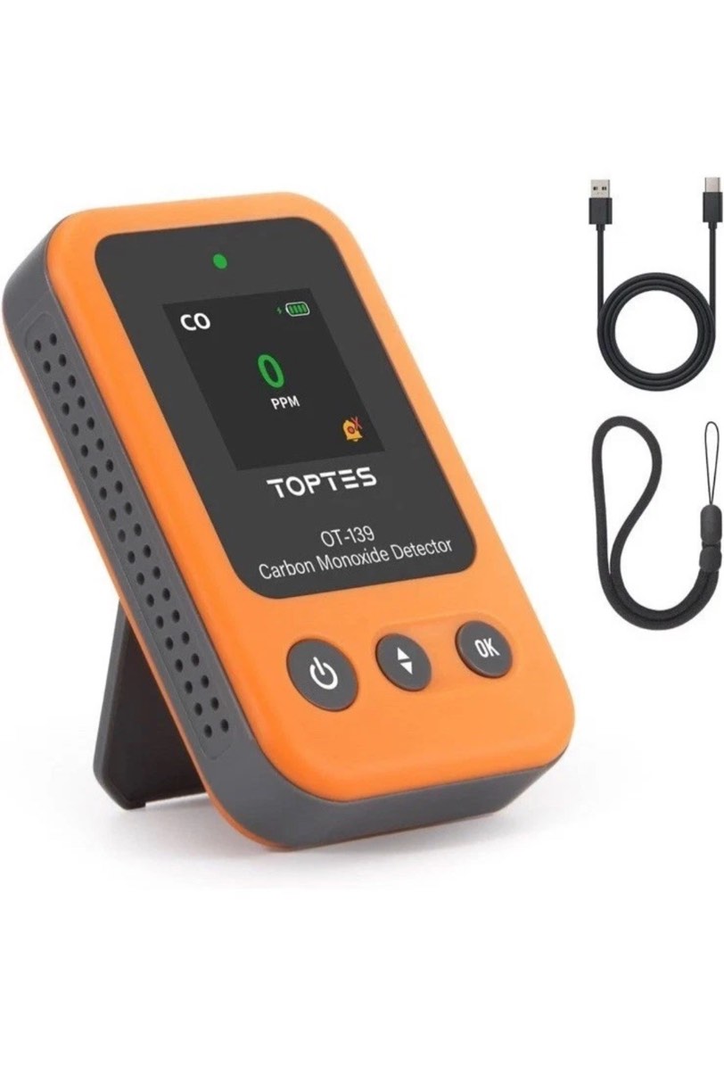 OT-139 Portable Carbon Monoxide Detector, 15-Day Standby, Orange