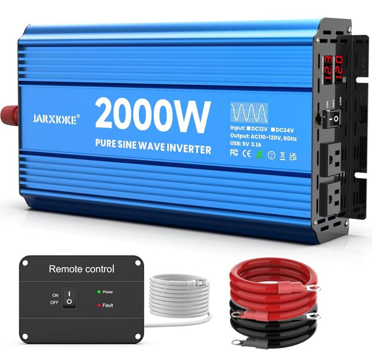 Power Inverter 2000W DC to AC Inverter 