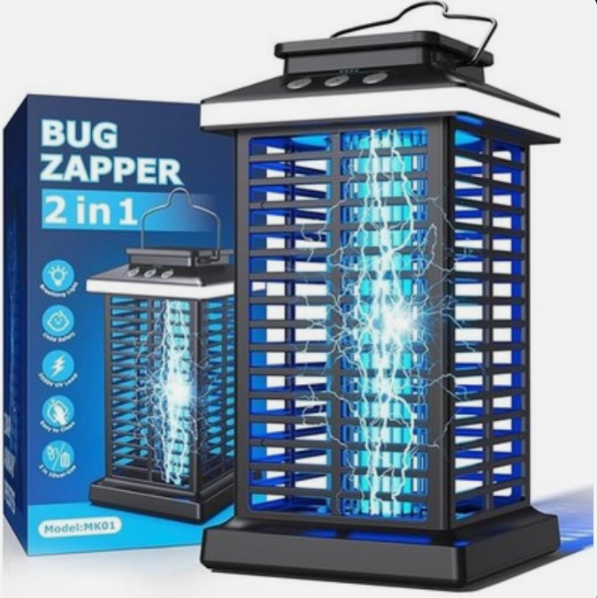 Bug Zapper Mosquito 2 in 1 Portable & Rechargeable MK01 - Black. Cord and batteries not included.