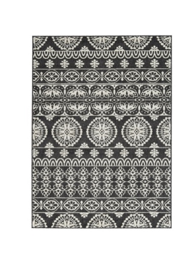 Signature Design by Ashley Jicarilla Tribal 5 x 7 ft Medium Pile Rug, Black, Cream & Gray