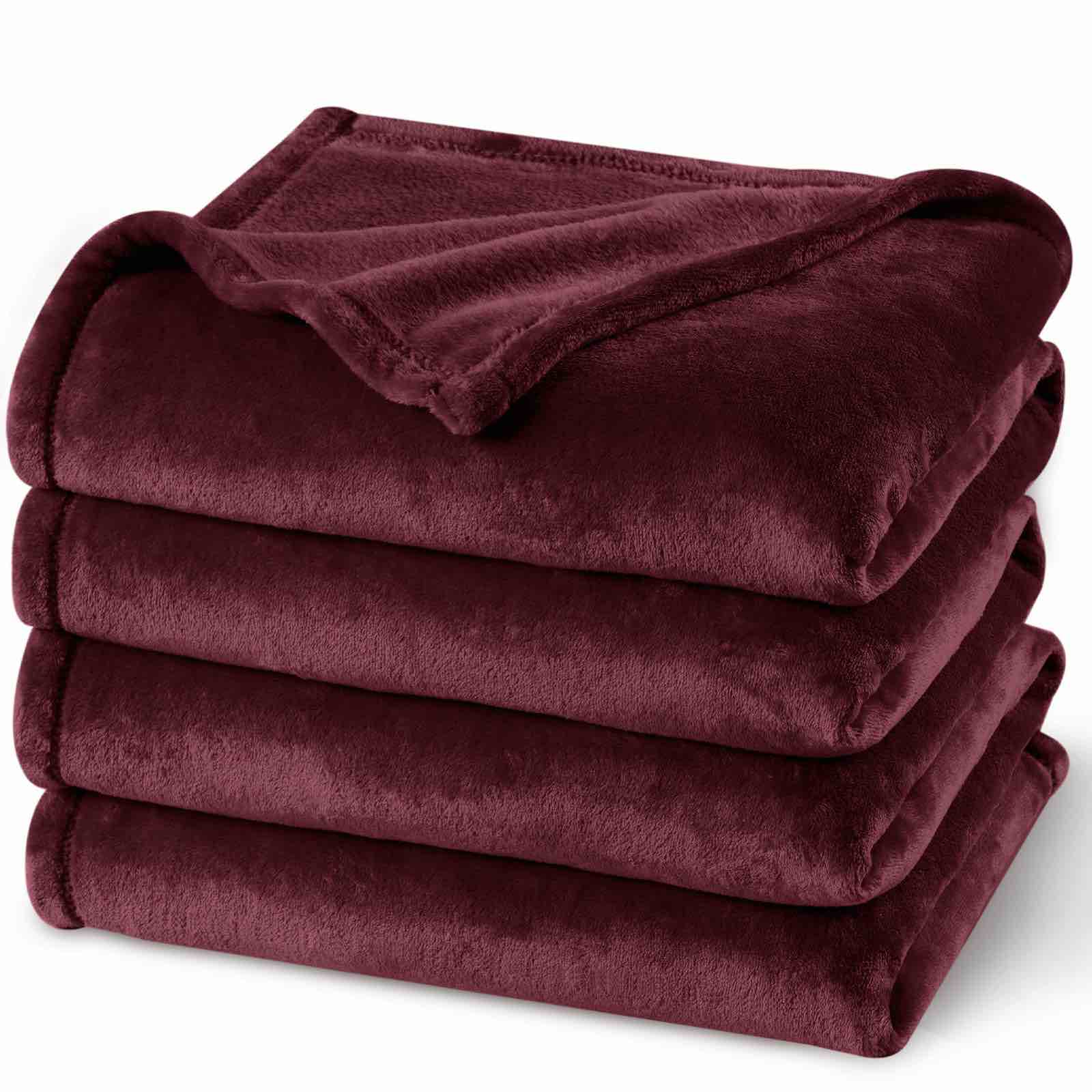 Soogloo king fleece blanket burgundy 120x120
