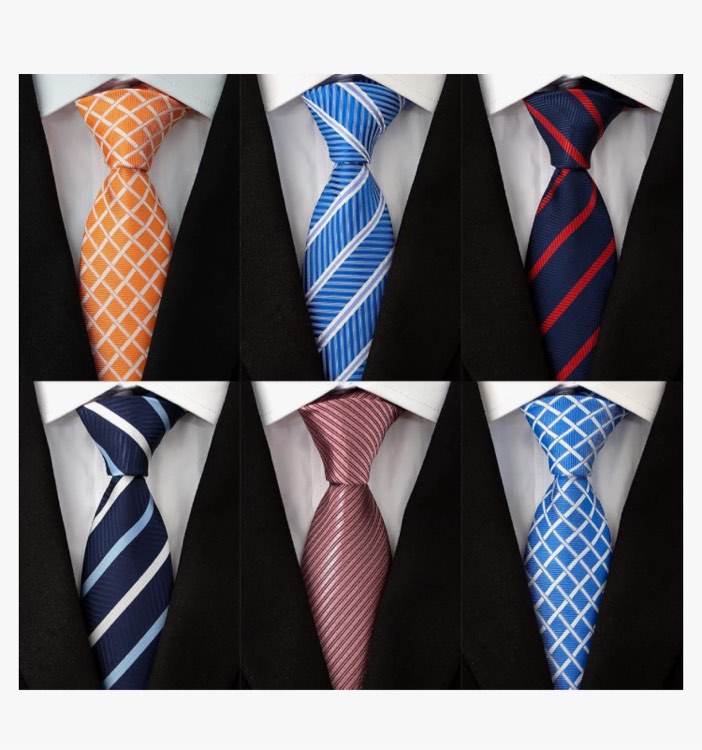 Adulove Men's Necktie Classic Silk Tie Woven Jacquard Neck Ties 6 PCS