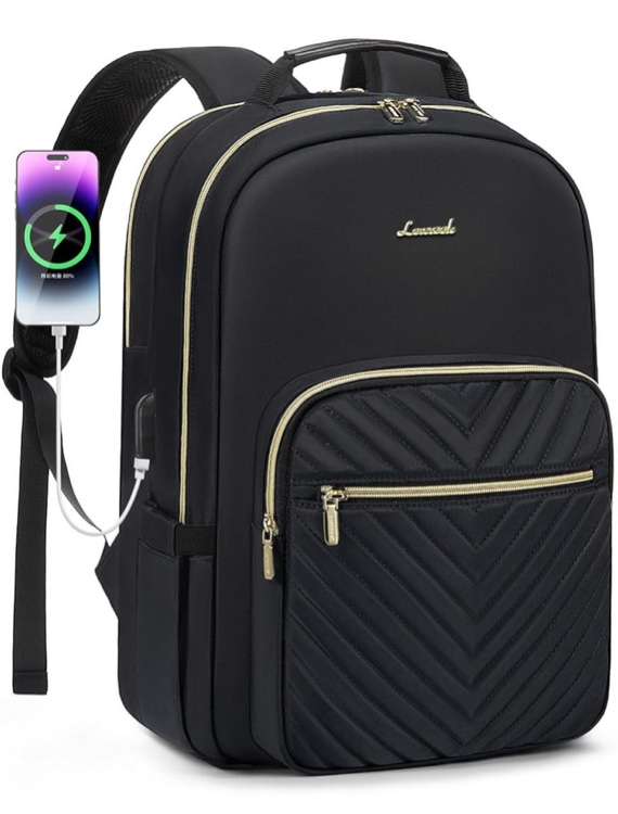 lovevook laptop backpack for women 17.3 inch,cute womens travel backpack purse,professional computer bag,waterproof work business college teacher bags carry on backpack with usb port,black
