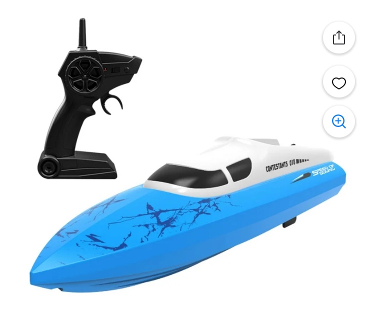 RED SIYTUAU Rc Speed Boats Water Racing Toy 2.4Ghz Remote Control Rechargeable Long Life Battery Fast Electric Yacht For Pool Lakes Outdoor Play Blue Color 9.6X2.75X2.55In Plastic  RED