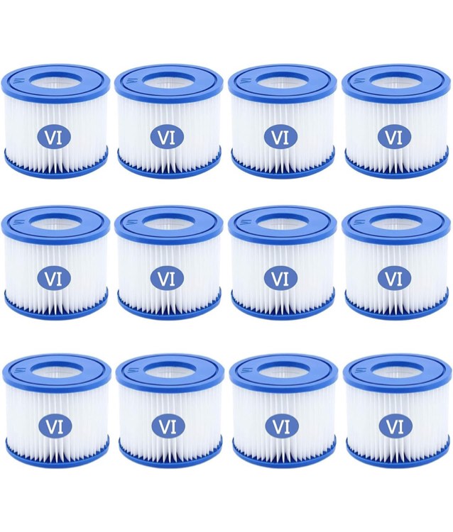 IMee Spa Filter Type VI Filter, Type VI Hot Tub Filters Spa Filter Pump Replacement Cartridge, Easy Set Pool Cartridges for SaluSpa (12Pcs)