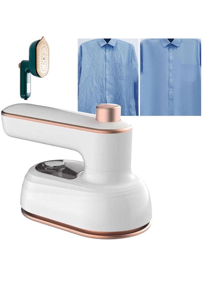 Ironizze Pro, Ironizze Pro Portable Steam Iron, Ionizze Pro Steamer, Foldable Handheld Ironizze Pro Iron, Ironizze Pro Steamer Iron, Rotated 180 Degrees (White