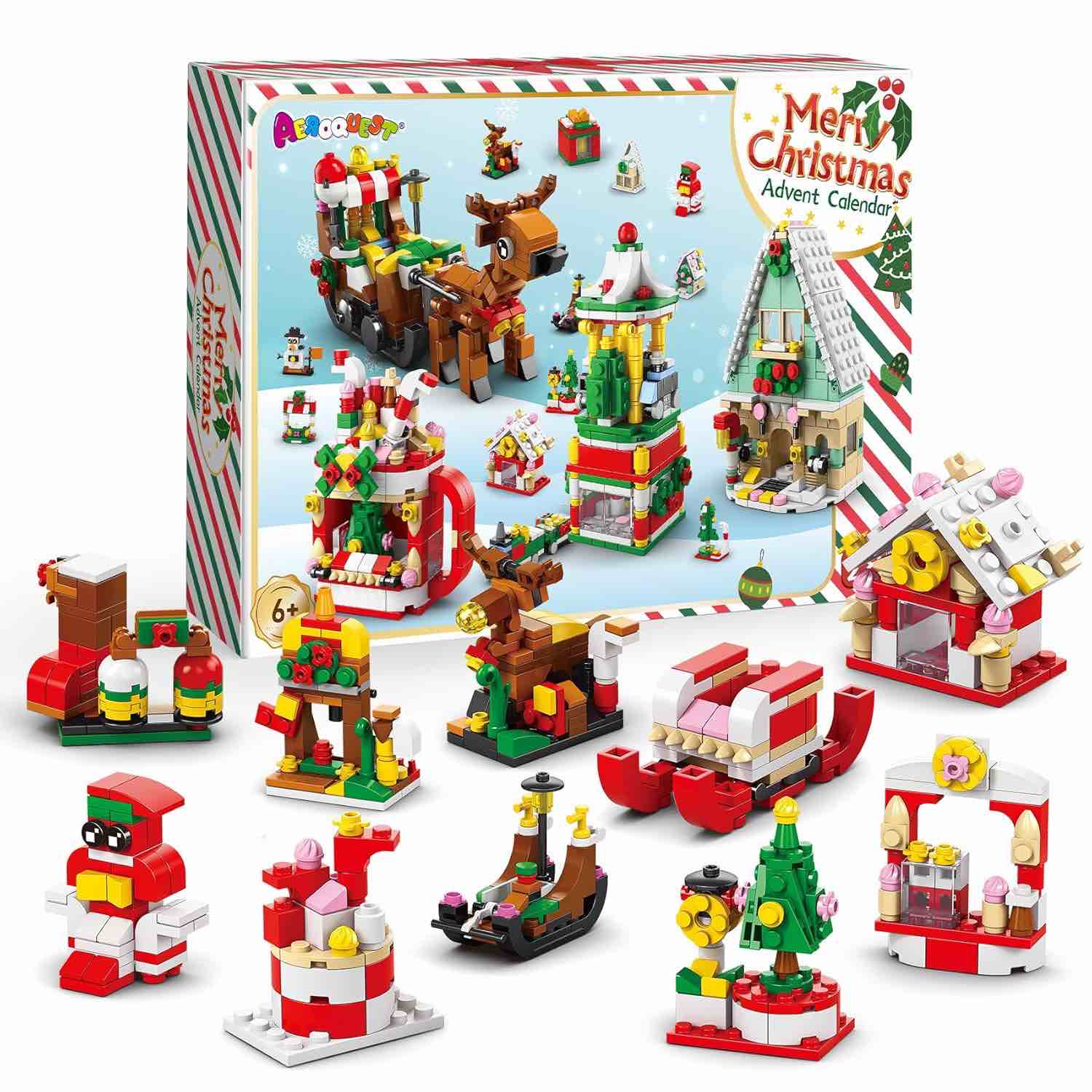AEROQUEST Advent Calendar 2023 - Toy Building Sets for Christmas Holiday Countdown Building Block Se