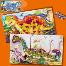 Wooden dinosaur 3d puzzle. 