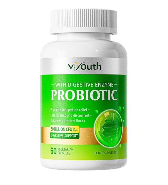 Probiotics for Women & Men - Probiotic 50 Billion CFU 18 Strains & 5 Digestive Enzymes for Gut Health, Immune - Probiotics Capsules Supports Gas & Bloating, Natural, Non-GMO, Gluten Free, 60ct