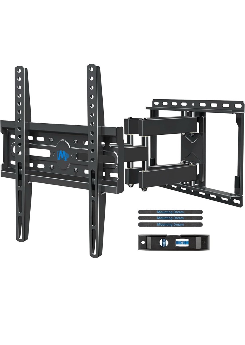 Mounting Dream TV Wall Mount for 32-65 Inch Television,Mount with Swivel and Tilt, Full Motion Bracket with Articulating Dual Arms, Fits 16inch Studs, Max VESA 400X400 mm, 99lbs, MD2380