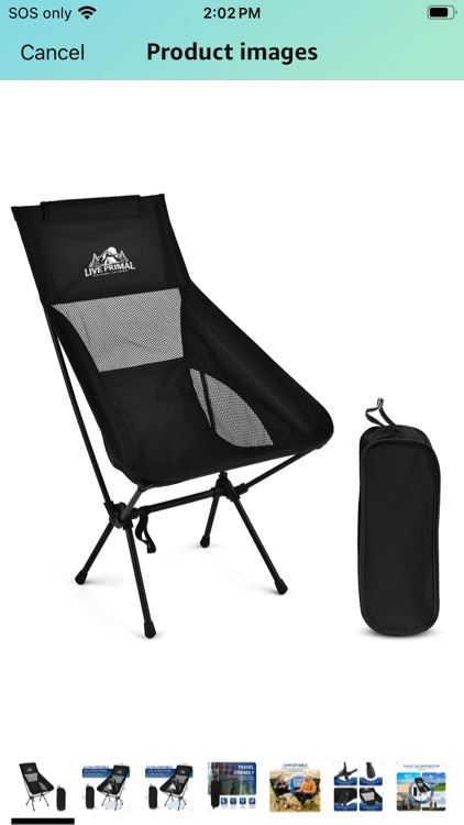 Folding Camping Chair with High Back and Headrest Support, Lightweight Portable Backpacking Chair for Adults,Compact Travel Chair for Beach, Hiking, Picnic, Festival & Outdoor Use (Black)