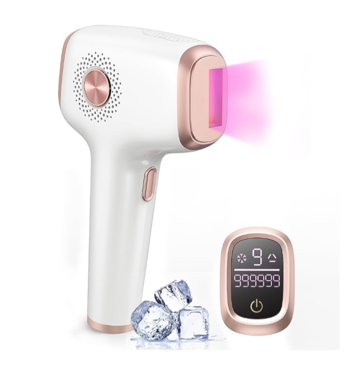 IPL Hair Removal with Ice Cooling Care Function for Women,Long-Lasting Results,999,999 Flashes Painless IPL Hair Remover, Hair Removal Device for Armpits Legs Arms Bikini Line. varies slightly from stock photo