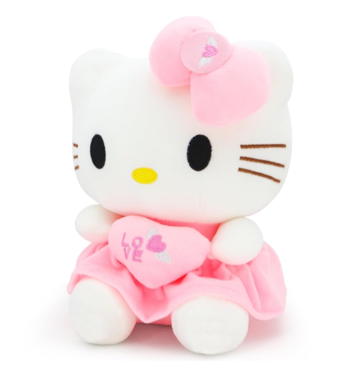 Kawaii 10-inch Heart Pillow Plush - Soft Cartoon Plush Toy ?Gift for Girls Boys Birthday and Parties (Light White)