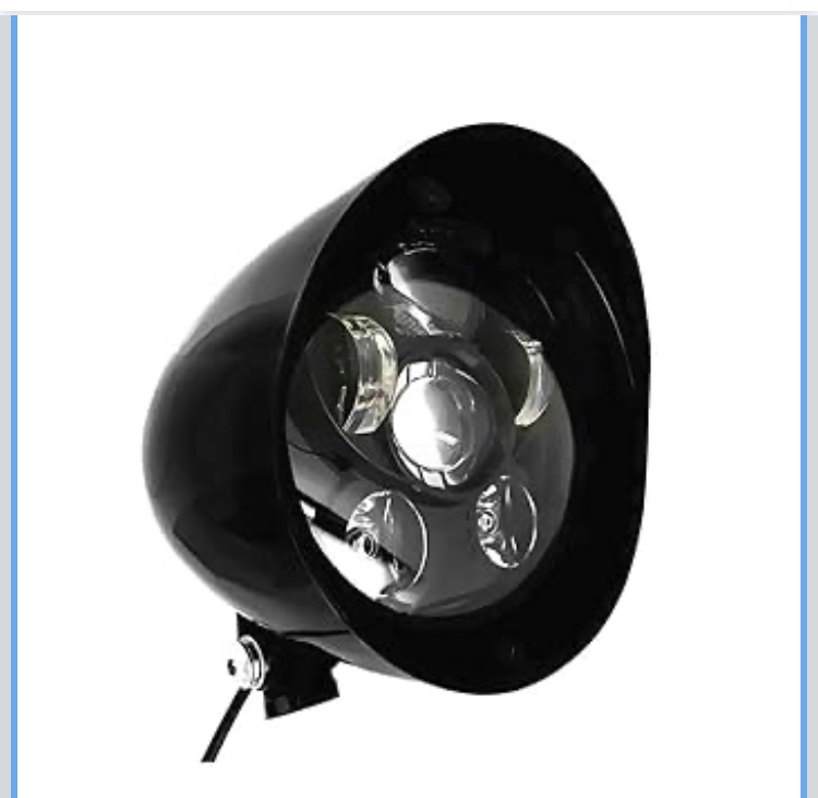 FATECIM 5.75" LED Motorcycle Headlights w/Aluminum Visor Clear Lens 5 3/4 inch Bullet Vintage Lamp for Harley Sportster Dyna Softail Bobber Chopper Honda Yamaha Suzuki Kawasaki Custom Black