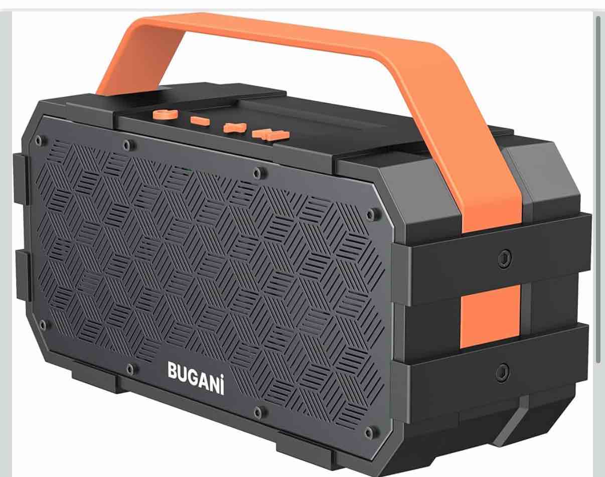 BUGANI Bluetooth Speaker, Portable Bluetooth Speakers with 40W Stereo Sound, Loud Bluetooth Speaker 24H Playtime Support TF Card/AUX, IPX6 Waterproof for Beach Camping Outdoor Indoor