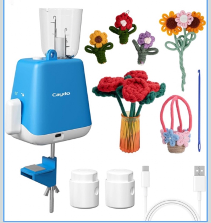 Caydo i Cord Knitting Machine, Electric iCord Maker Tool with Adequate Tension, i-Cord Knitter Croch