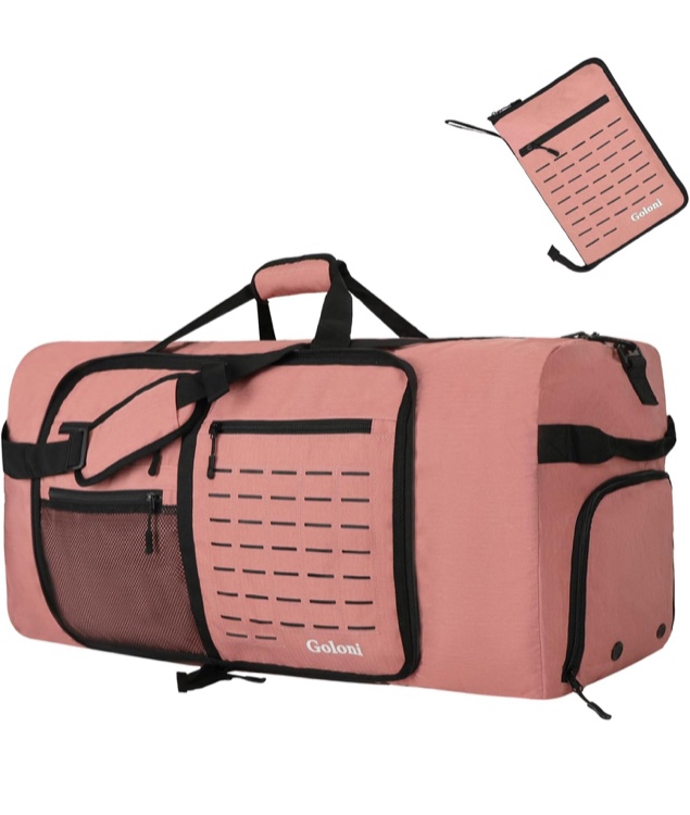 foldable travel duffle bag,duffle bag with shoes compartment and adjustable strap,large packable travel bags for men women,waterproof duffel bag