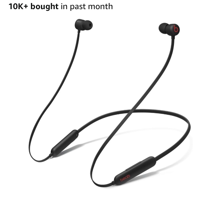 working condition verified Beats Flex Wireless Earbuds - Apple W1 Headphone Chip, Magnetic Earphones, Class 1 Bluetooth, 12 Hours of Listening Time, Built-in Microphone - Black