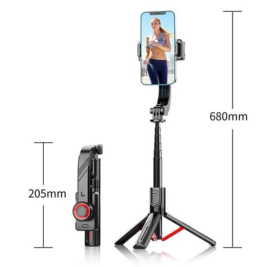 C08 Handheld Cell Phone Stabilizer Gimbal 1 Axis Phone Stable Tripod with Wireless Remote 360 Rotation Selfie Stick