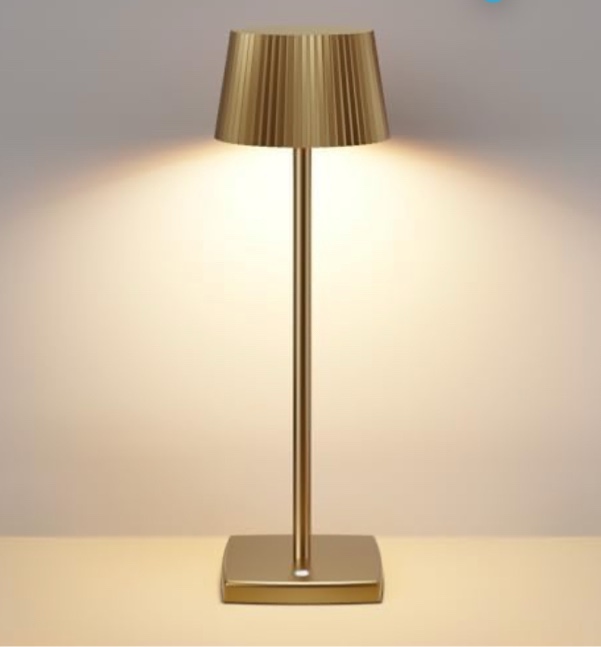 2 Pack Cordless LED Table Lamps, Rechargeable 6000mAh Battery Operated Waterproof Desk Lamp 3 Colors Stepless Brightness Portable Metal Table Light for Party Patio Restaurant Indoor / Outdoor (Titanium). 10.2D x 10.2W x 35.6H