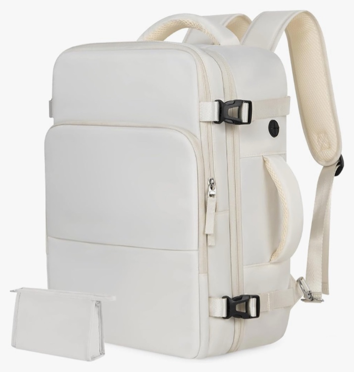 Travel Backpack for Men Women, Carry on Backpack Flight Approved, Personal Item Backpack Bag on Airplanes,Backpacks for Traveling, Travel Essentials,Beige