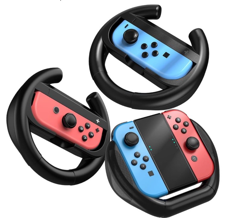 HSTOP Grip for Nintendo Switch/Switch OLED Joy-Con Accessories, 3 Packs Switch/Switch OLED Controller Grips for Nintendo Switch/Switch OLED Mario Kart Games The Luxurious Kits -