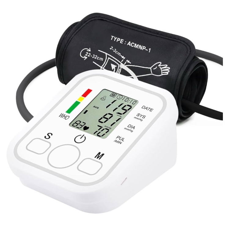 new blood pressure monitor upper arm bp machine for home use bp cuff,white