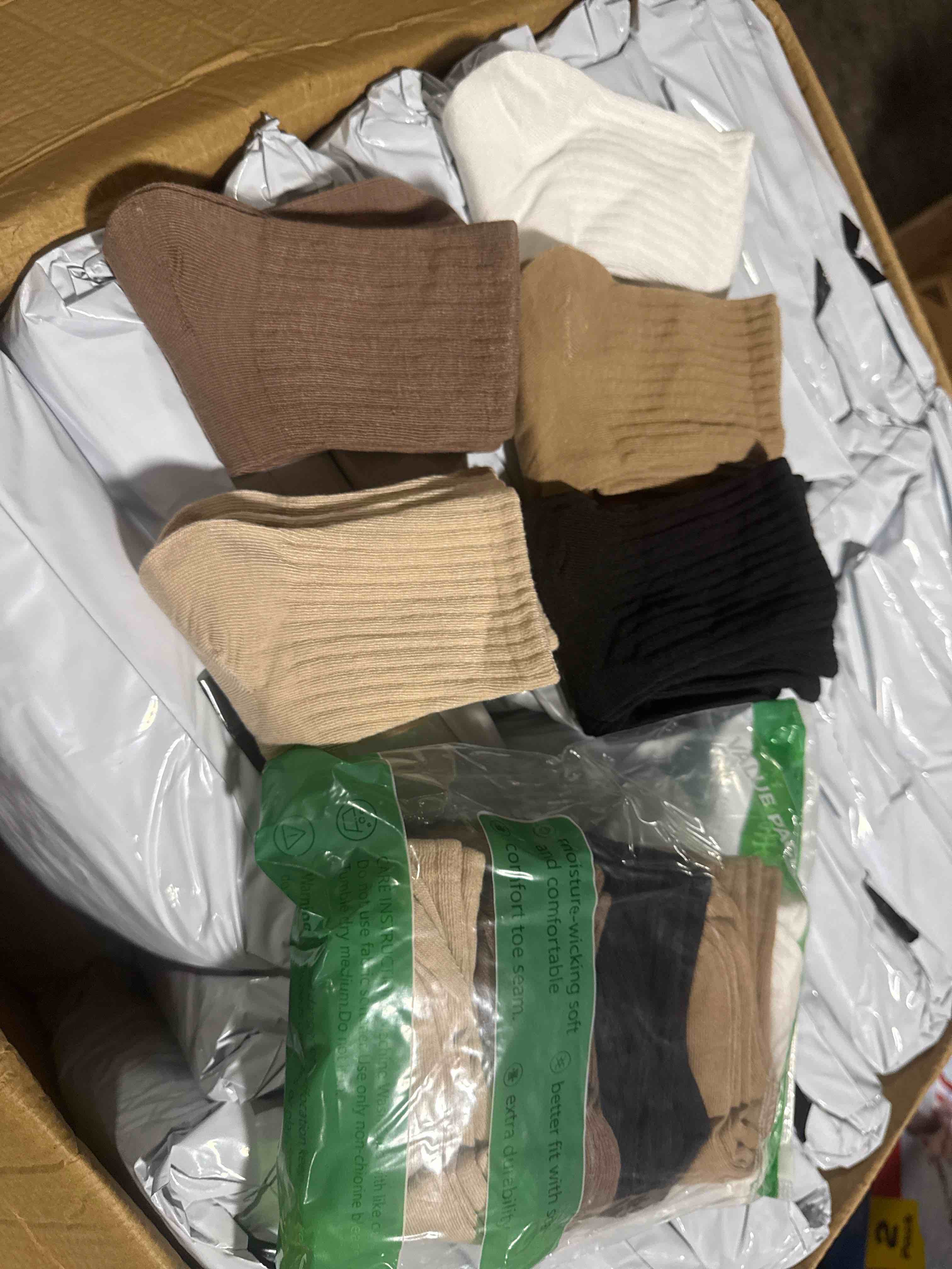 Condition photo showing New/Like New for 20-pack adult ribbed crew socks set