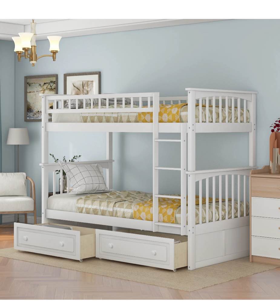 TWIN / TWIN BUNK BED - WHITE WF193954AAK