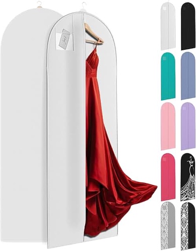 Wedding Dress Garment Bag with Vinyl Pouch for label blue