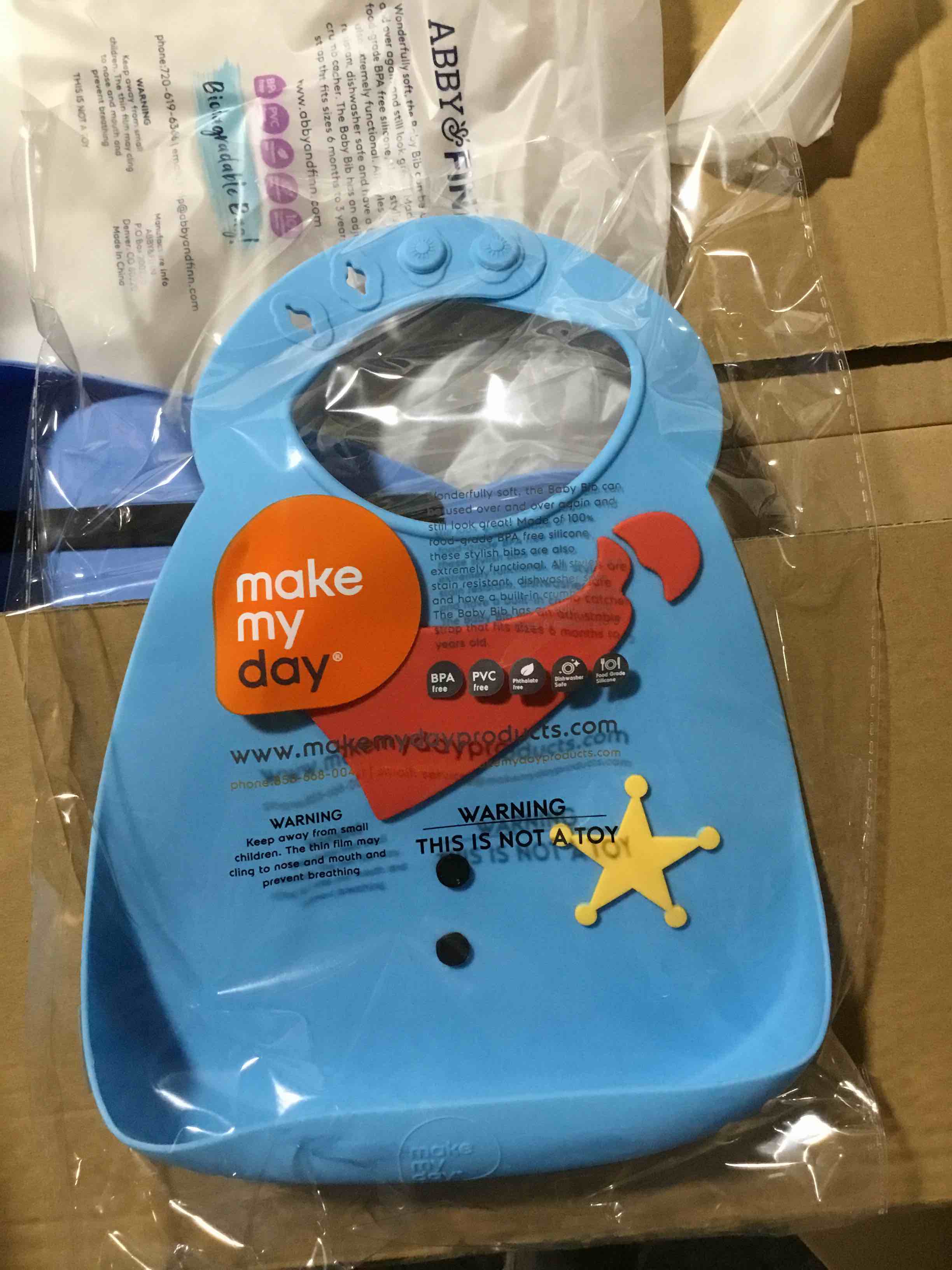 Make my day, sheriff silicone, baby bib