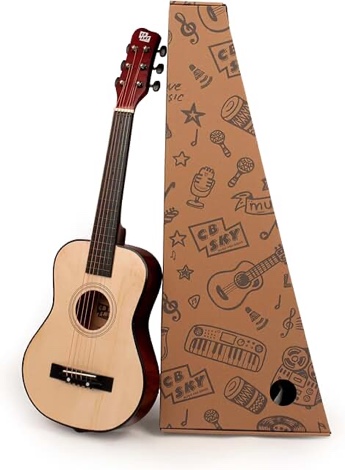 master play wooden guitar 38” left handed natural for kids beginners 