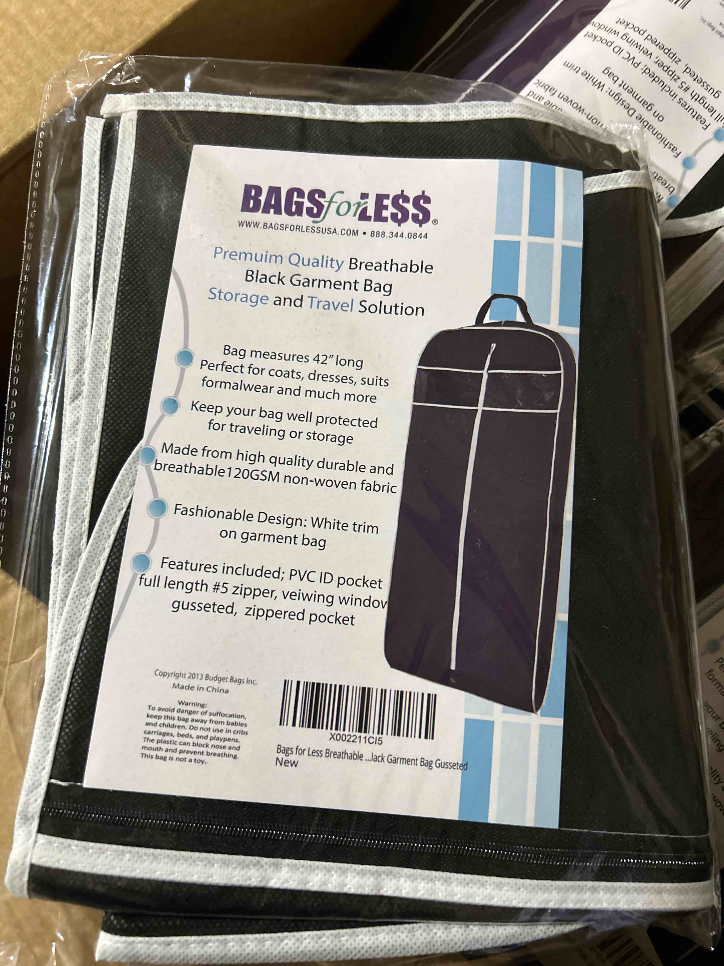 bags for less breathable black garment bag