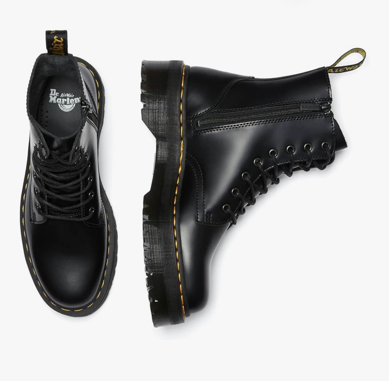 Condition photo showing New/Like New for size 6 dr. martens jadon smooth leather platform boots