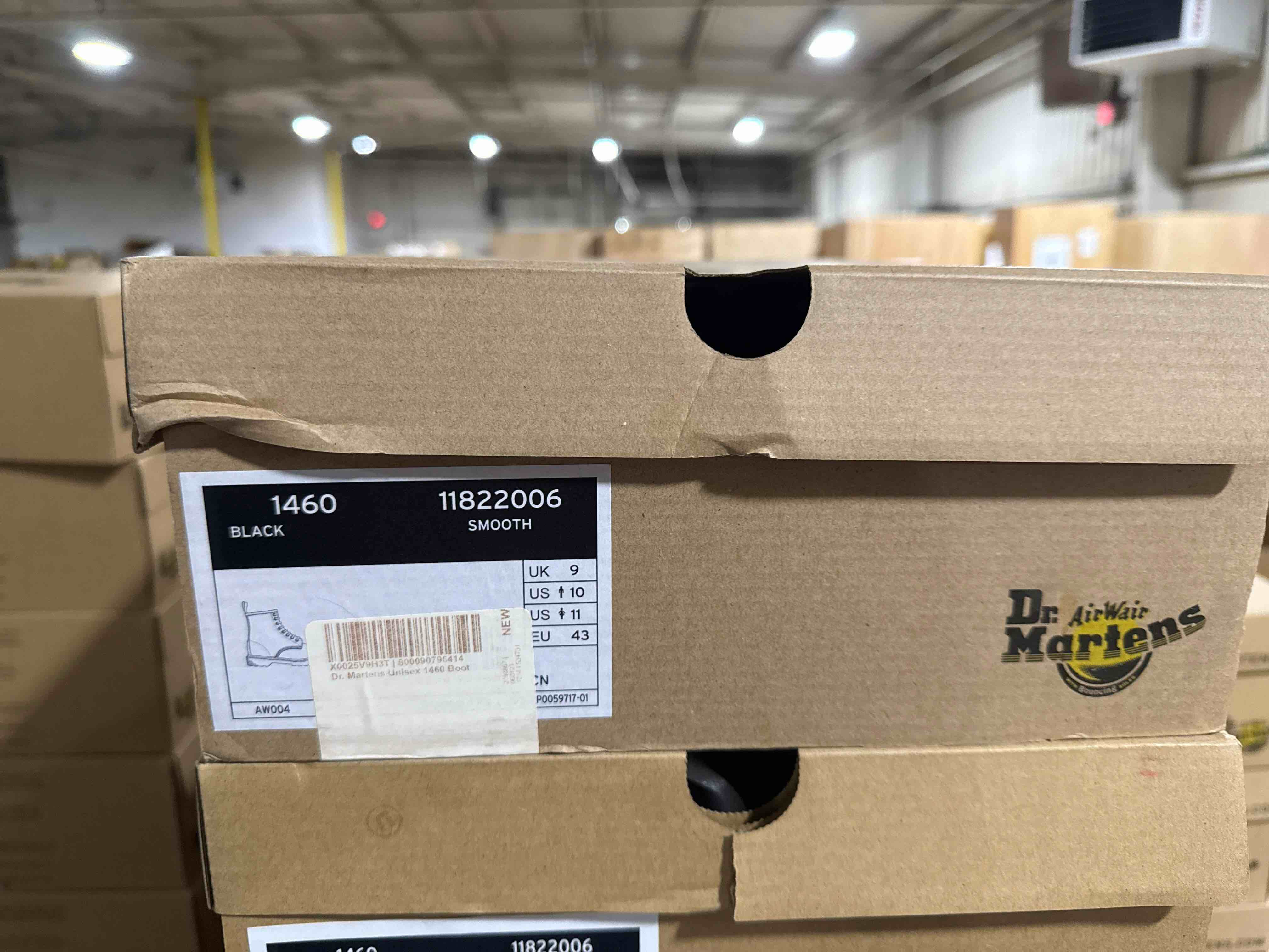 Condition photo showing New/Like New for size 10 dr. martens unisex 1460 originals 8-eye, soft toe slip resistant, 6 inch work boot