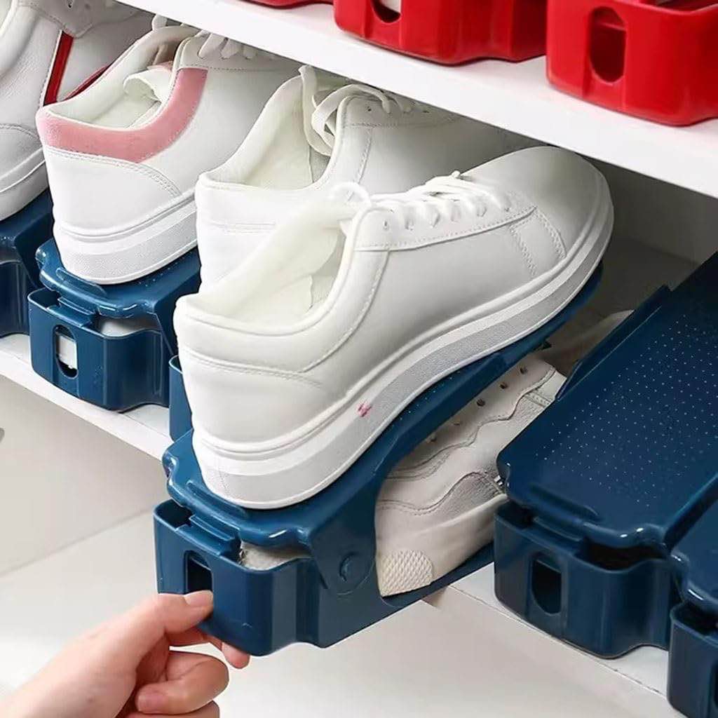 Homeries Kids Adjustable Shoe Slots 6 pack Blue