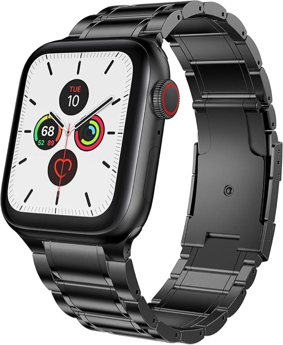 Titanium Band Compatible with Apple Watch Band 49mm 45mm 44mm 42mm Men, Business Titanium Metal Band Replacement Strap for Watch Ultra & SE & Series 8 7 Series 6 SE 5 4 3 2, Black Black 49mm/45mm/44mm/42mm