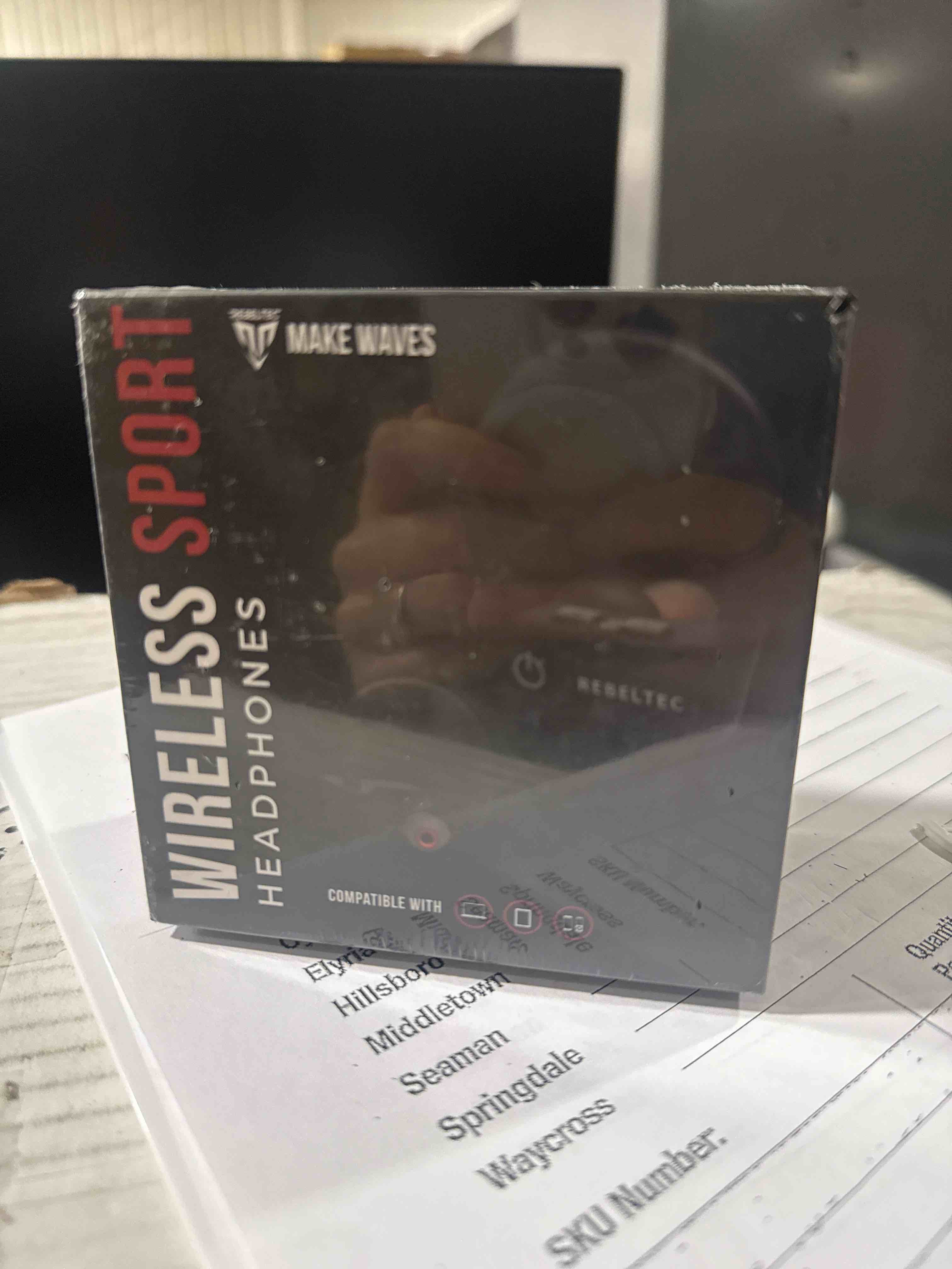 Condition photo showing Brand New for make wave wireless headphones sport 