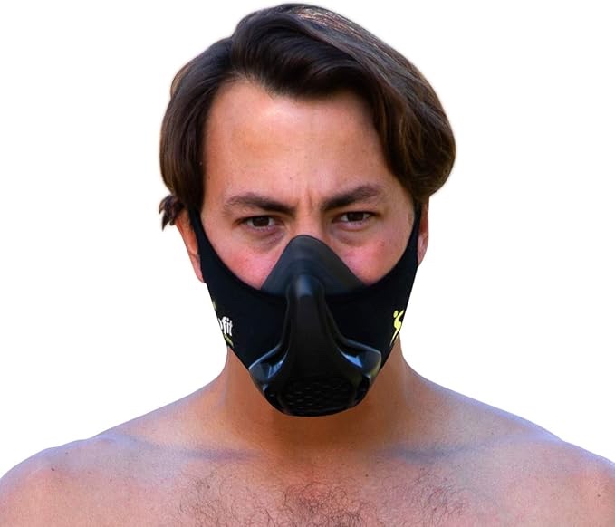 Solofit Training Mask – Workout Fitness Bane Mask for Running, Cardio, Breathing, Gym, Endurance, MMA, High Altitude & Exercise for Men & Women – Four Resistance Levels - Low Oxygen Breathing
