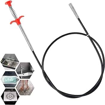 AUSAYE 63 Inch Flexible Grabberable Pickup Tool,Retractable Claw Stick, Snake & Cable Aid, Use to Grab Trash Hairs & Drain Auger to Unclog Hair from Drains,Sink, Toilet & Clean Dryer Vents