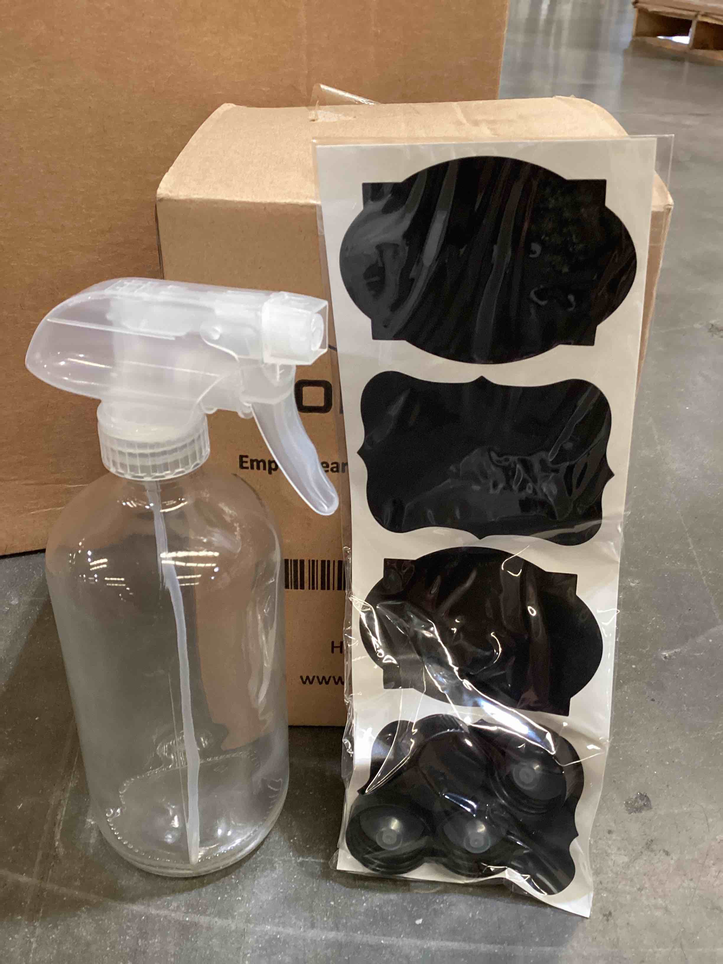 homeries empty clear glass spray bottle 16 oz pack of 4 