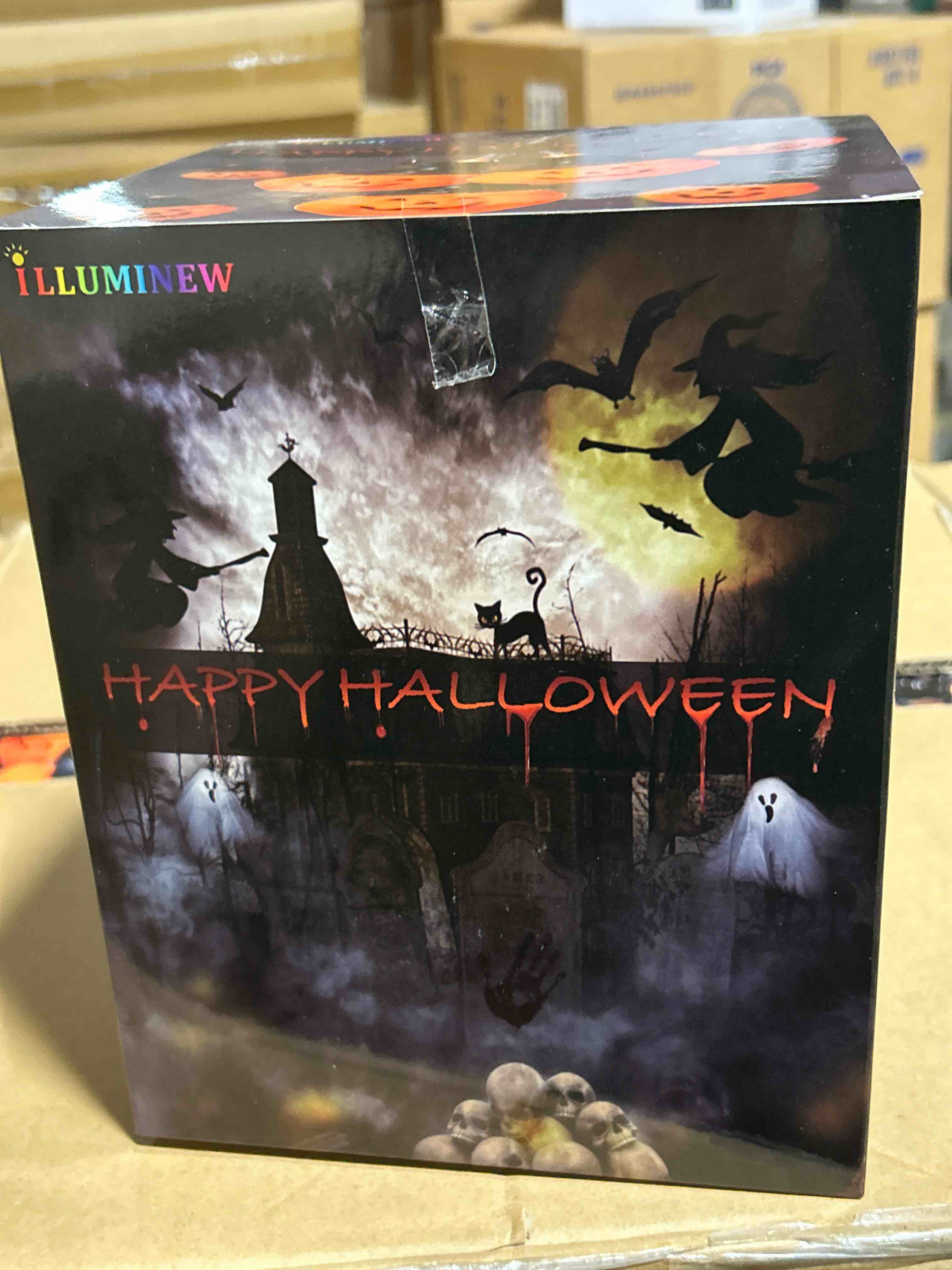 illuminew happy Halloween 30 bulbs 16ft pumkins string lights, orange